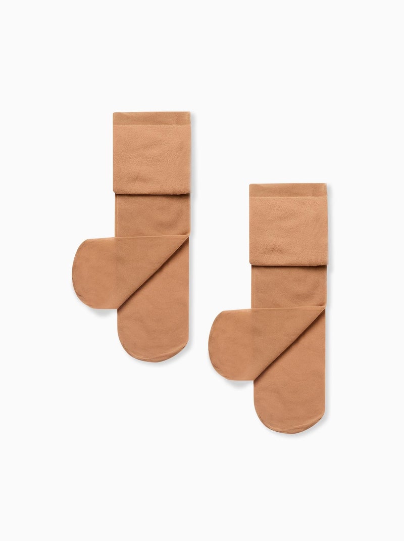 Pack 2 Collants en Microfibre Beige clair - Kiabi