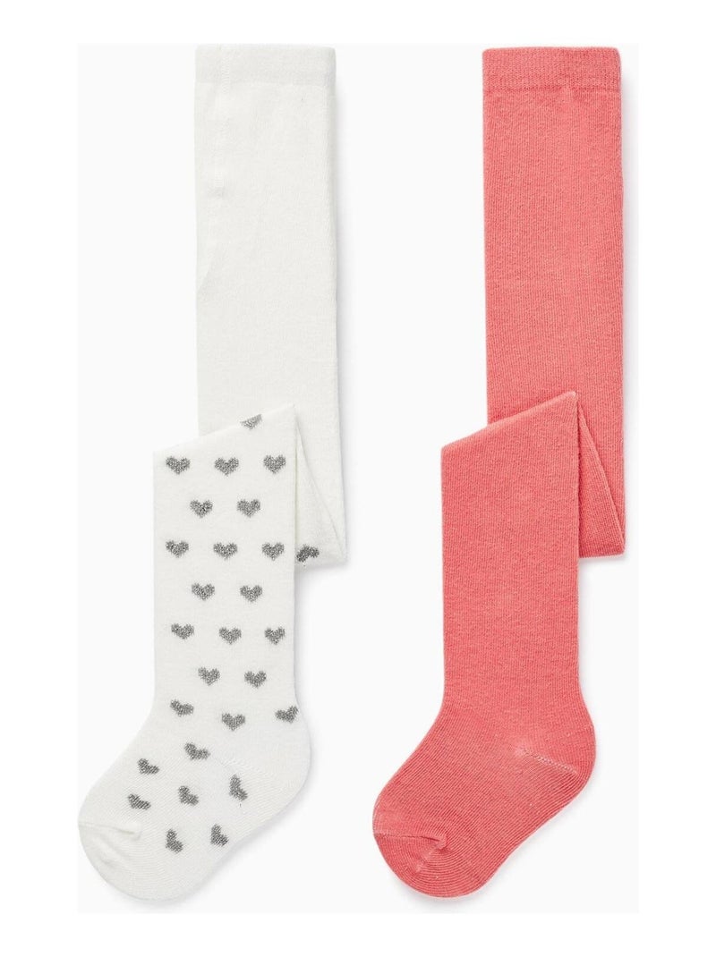 Pack 2 Collants en Tricot pour Fille 'Corações'   GREAT GOALS GREAT WORLD Multicolore - Kiabi