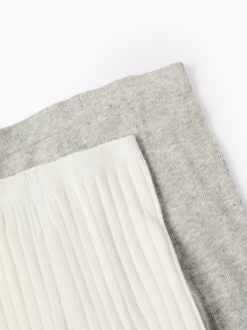 Pack 2 Collants Uni/Côtelé Multicolore - Kiabi