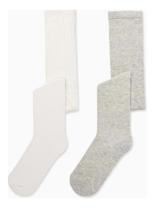 Pack 2 Collants Uni/Côtelé - Kiabi
