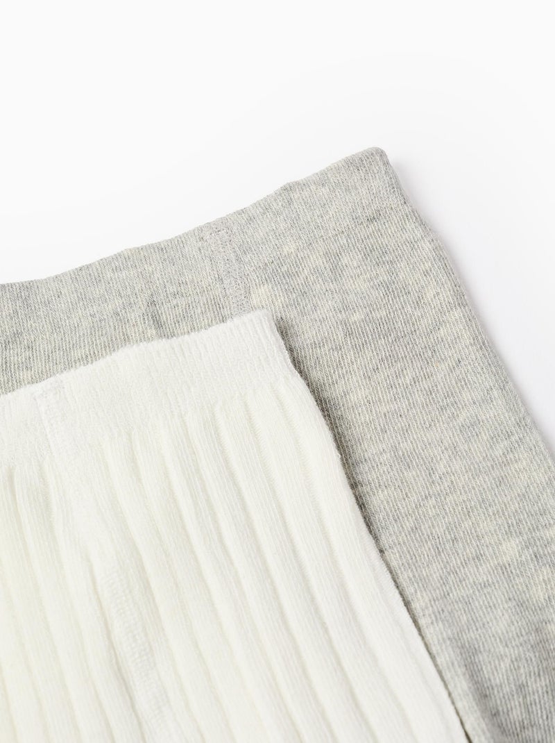 Pack 2 Collants Uni/Côtelé Multicolore - Kiabi
