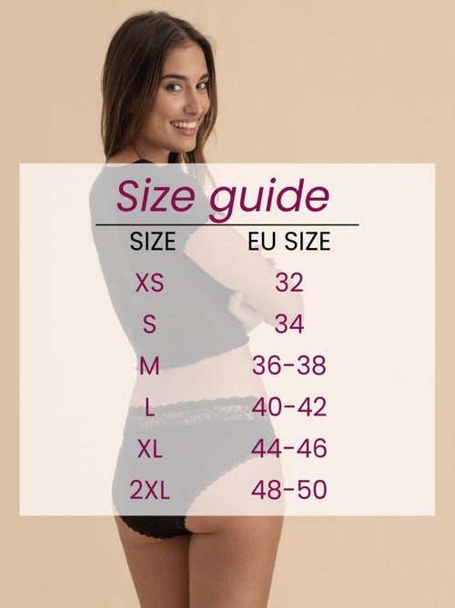 Pack 2 Culottes menstruelles flux abondant coton, Rose - Kiabi