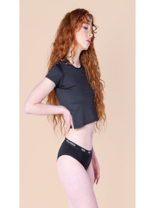 Pack 2 Culottes menstruelles flux abondants coton, Logos FreeU - Kiabi