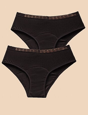 Pack 2 Culottes menstruelles flux abondants en coton, Chantell