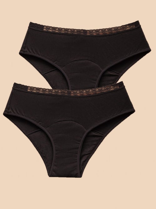 Pack 2 Culottes menstruelles flux abondants en coton, Chantell - Kiabi