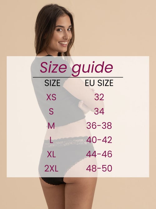 Pack 2 Culottes menstruelles flux abondants en coton, Chantell - Kiabi