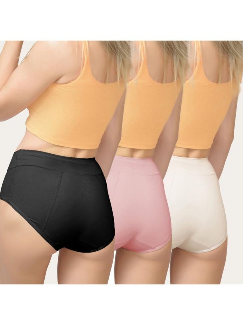 Pack 2 Culottes menstruelles flux léger en coton, Indy Noir Multicolore - Kiabi