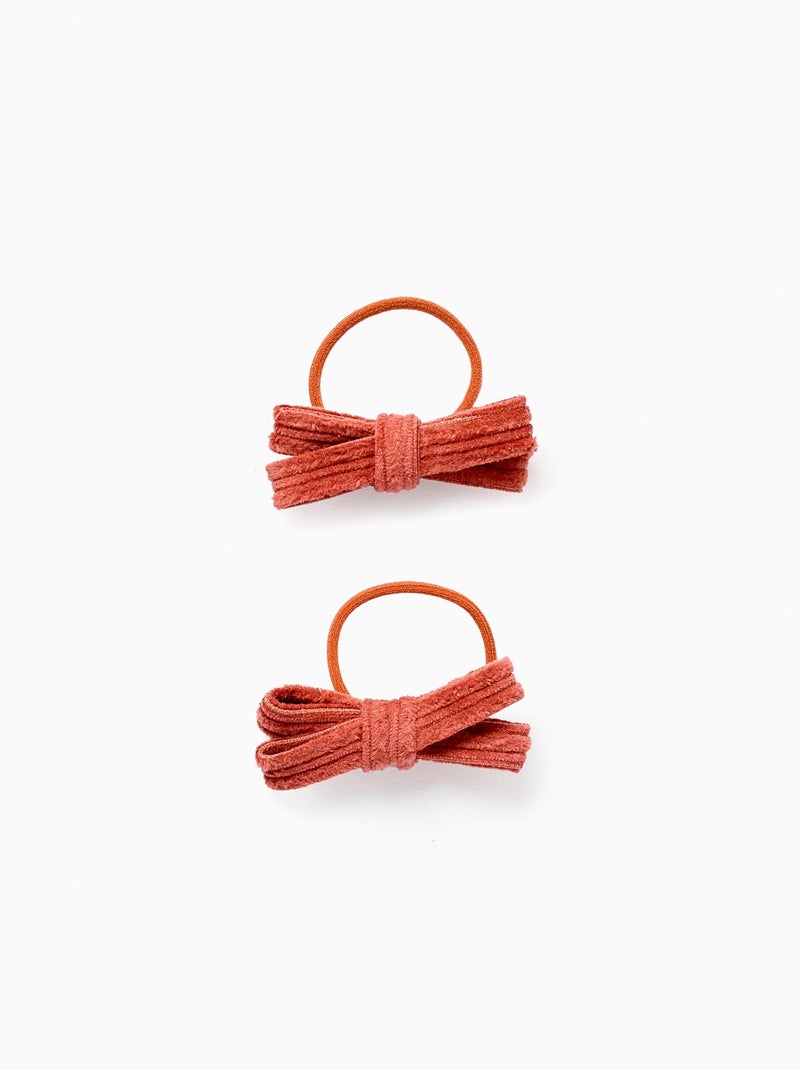 Pack 2 Élastiques à Cheveux avec Nœud Orange - Kiabi