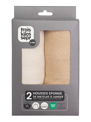 Pack 2 housses de matelas à langer pour bébé
