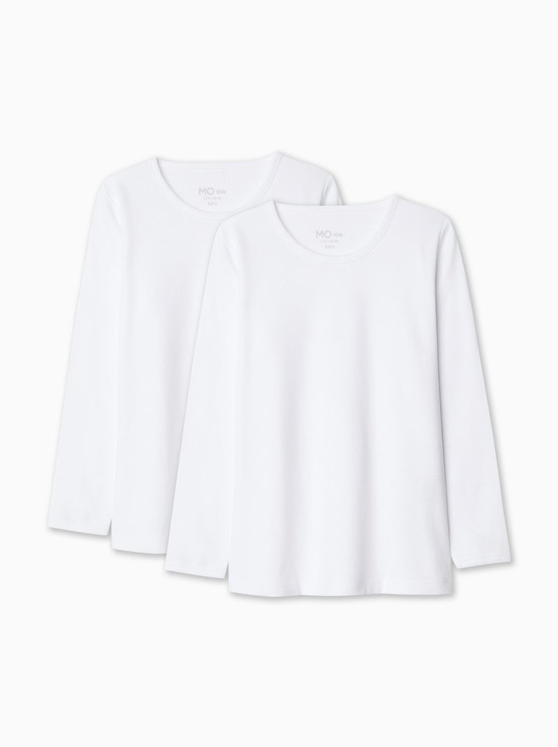 Pack 2 Maillots de Corps Manches Longues Blanc - Kiabi