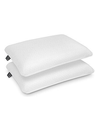 Pack 2 Oreillers Confort 12 CM ,Mousse à mémoire de forme. Déhoussable. Ergonomique