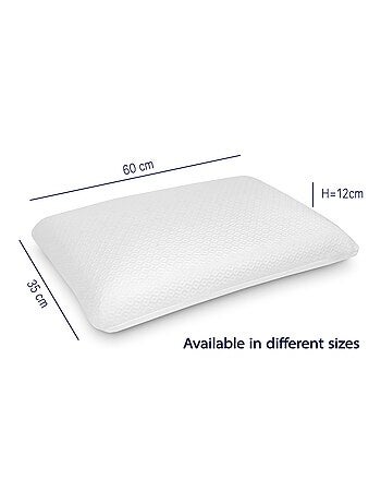 Pack 2 Oreillers Confort 12 CM ,Mousse à mémoire de forme. Déhoussable. Ergonomique