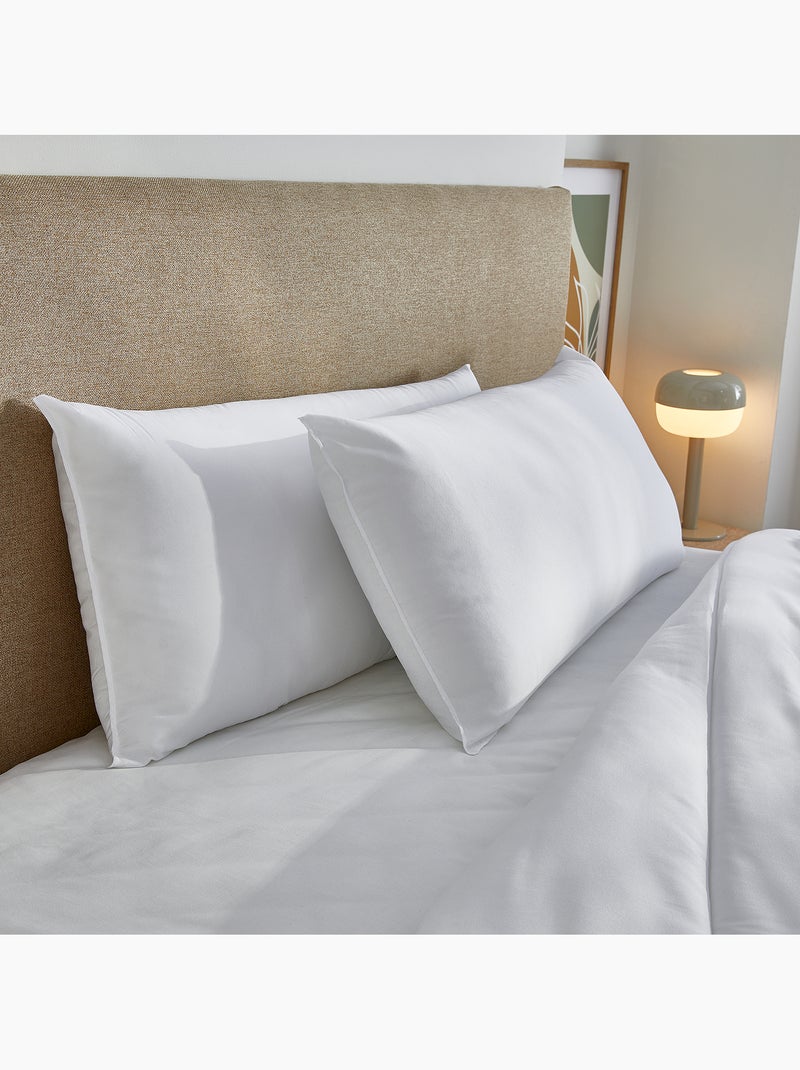 Pack 2 Oreillers en fibre Traitement antibactérien Blanc - Kiabi