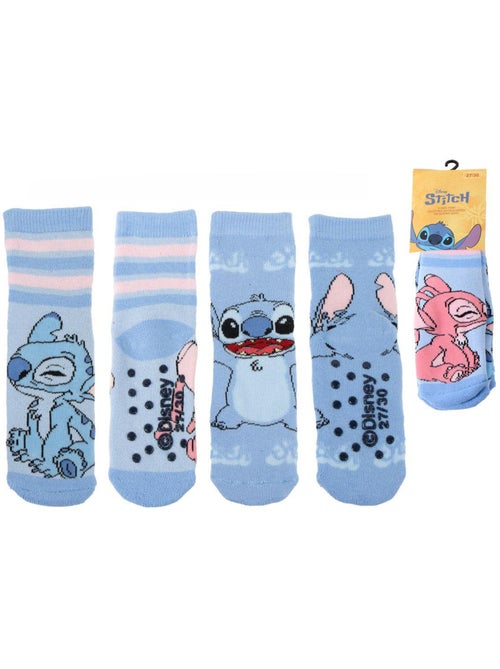 Pack 2 paires chaussettes antidérapantes Stitch - Kiabi