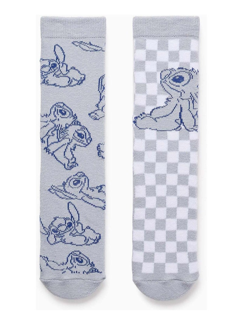 Pack 2 Paires de Chaussettes Antidérapantes 'Lilo et Stitch' Bleu clair - Kiabi