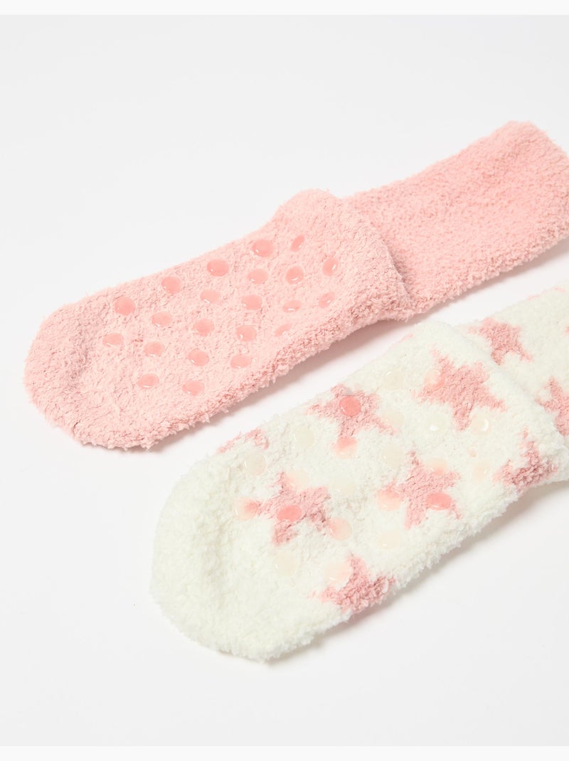 Pack 2 paires de chaussettes antidérapantes, MO Fashion Blanc - Kiabi