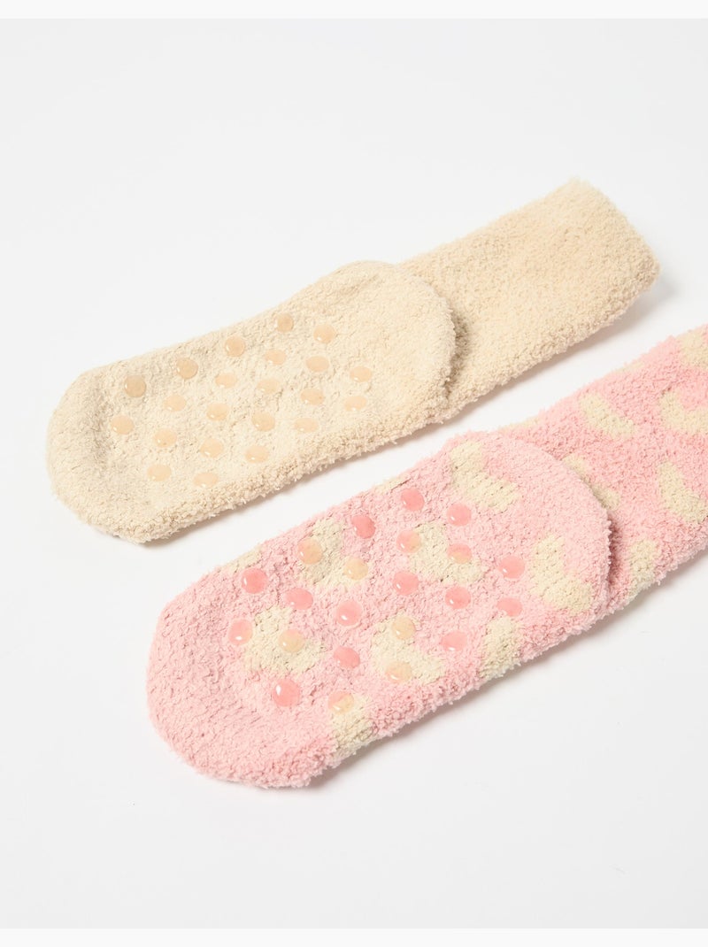Pack 2 paires de chaussettes antidérapantes, MO Fashion Rose - Kiabi