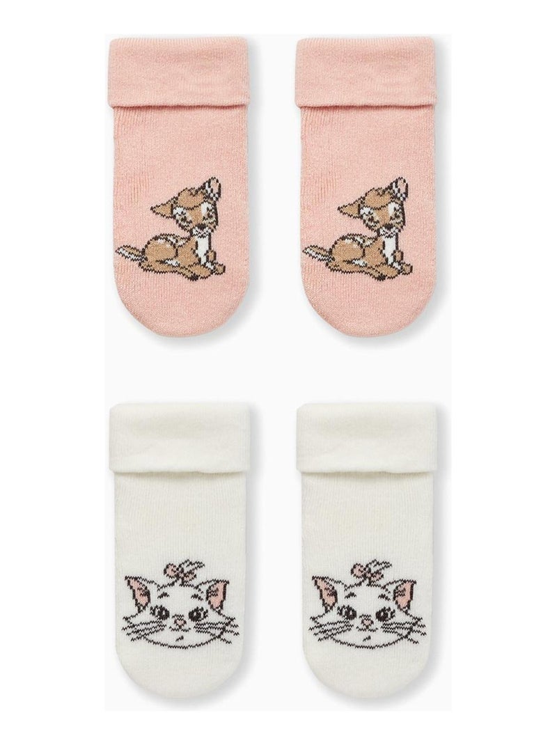 Pack 2 Paires de Chaussettes Antidérapantes pour Bébé Fille 'Disney'   DISNEY CLASSICS Multicolore - Kiabi