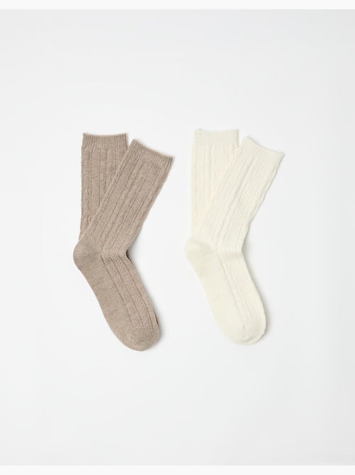 Pack 2 paires de chaussettes en laine, MO Fashion - Kiabi