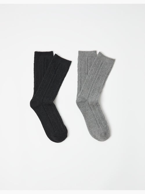 Pack 2 paires de chaussettes en laine, MO Fashion - Kiabi