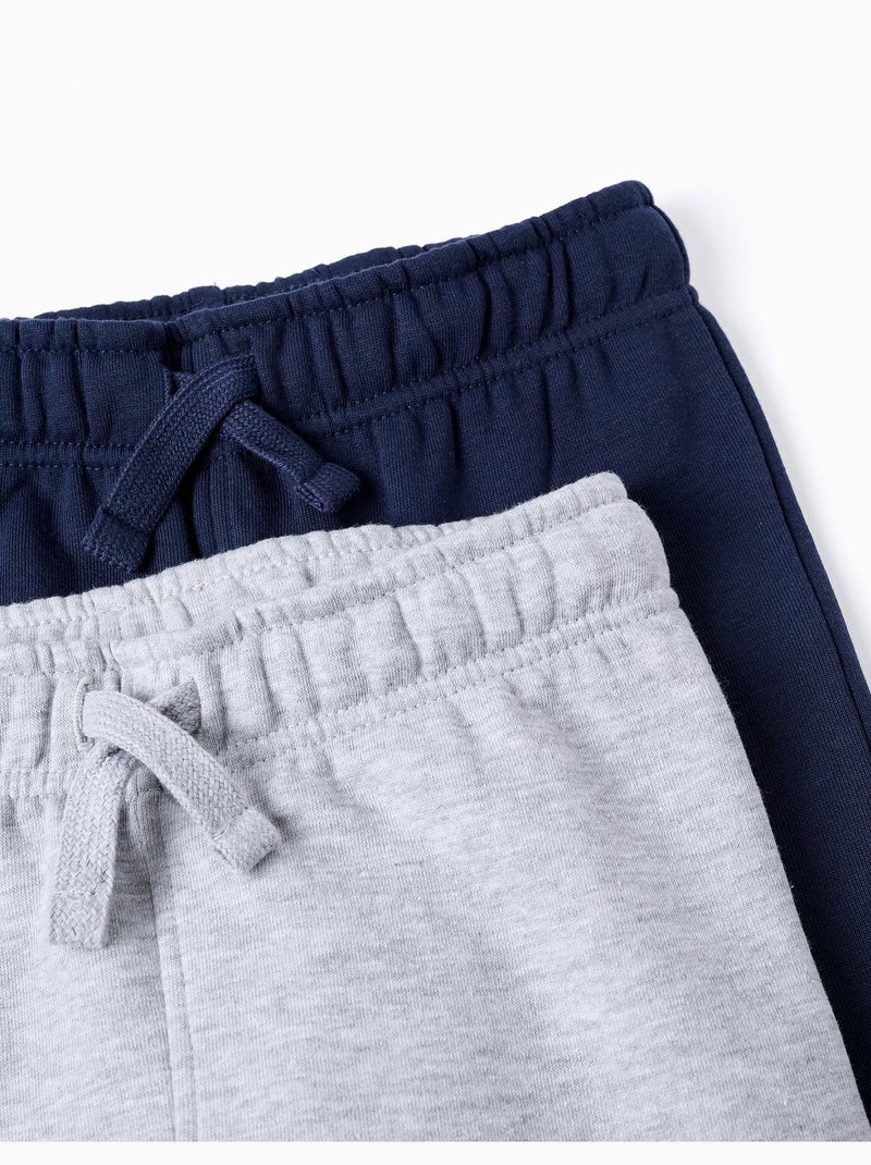 Pack 2 Pantalon de Jogging peigné Bleu foncé - Kiabi