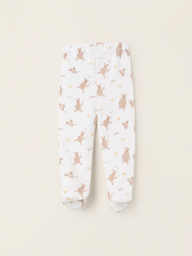 Pack 2 Pantalons avec Pieds Blanc Rose - Kiabi