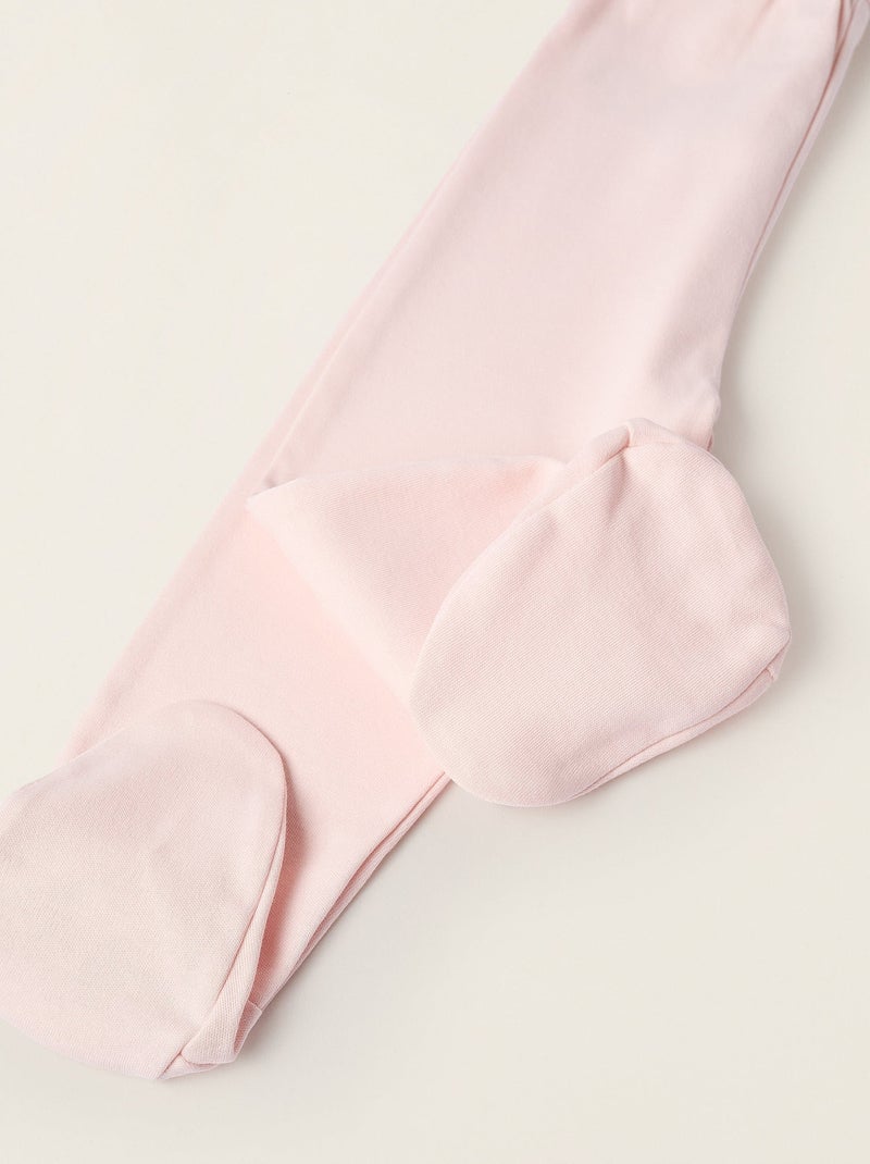 Pack 2 Pantalons avec Pieds Blanc Rose - Kiabi