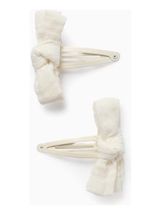 Pack 2 Pinces à Cheveux avec Noeud en Tissu Dobby