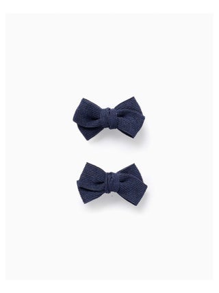 Pack 2 Pinces à Cheveux avec Nœud en Velours Côtelé