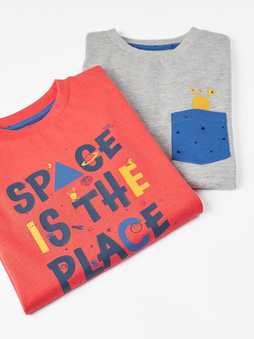 Pack 2 Pyjamas à Manches Longues pour Garçon manches longues OUT OF THIS WORLD Multicolore