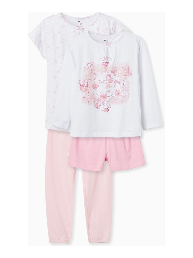 Pack 2 Pyjamas avec Paillettes pour Fille  FIJI ISLANDS Multicolore - Kiabi