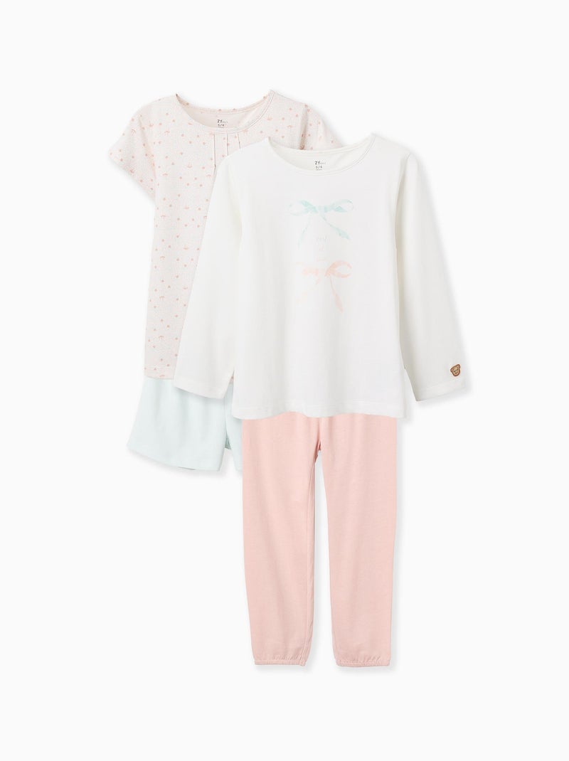 Pack 2 Pyjamas Mix & Match Rose foncé - Kiabi