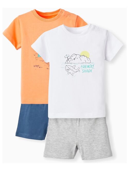 Pack 2 Pyjamas pour Bébé Garçon 'Ocean & Desert' manches courtes BAJA CALIFORNIA - Kiabi