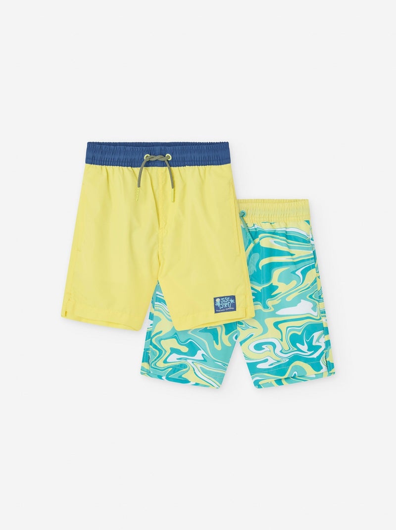 Pack 2 Shorts de Bain Vert clair - Kiabi