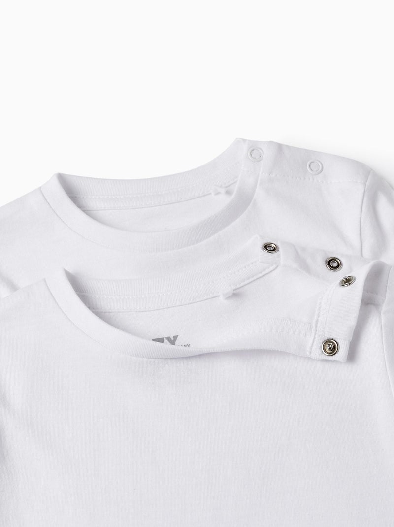 Pack 2 T-shirts à manches longues Blanc - Kiabi