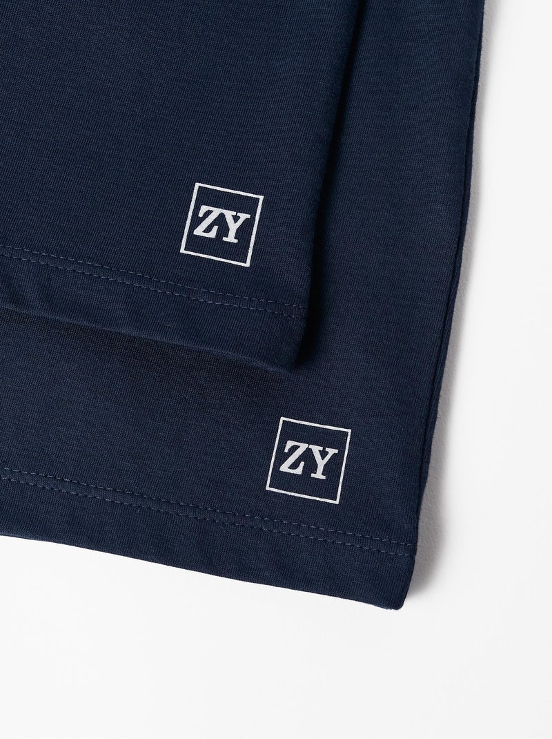 Pack 2 T-shirts à manches longues Bleu foncé - Kiabi