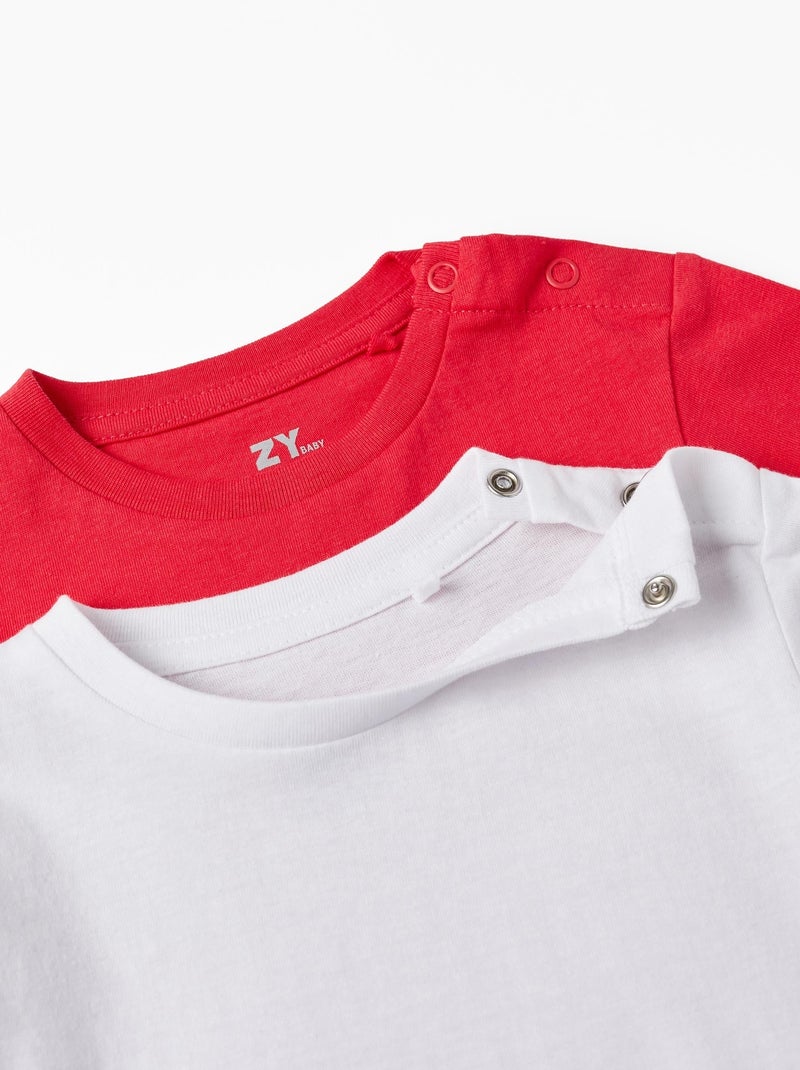 Pack 2 T-shirts à manches longues Rouge - Kiabi