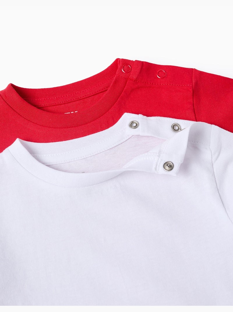 Pack 2 T-shirts Unis en Coton Rouge - Kiabi