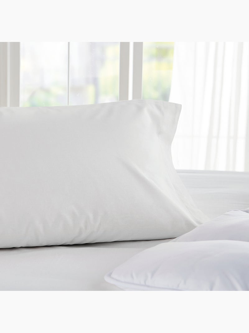 Pack 2 Taies d'oreiller 100% coton Blanc Blanc - Kiabi