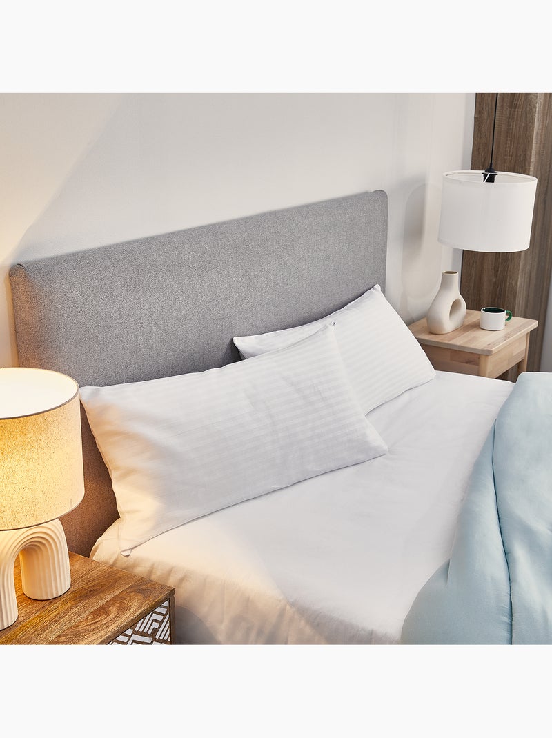 Pack 2 Taies d'Oreiller 100% Coton Respirant Blanc - Kiabi