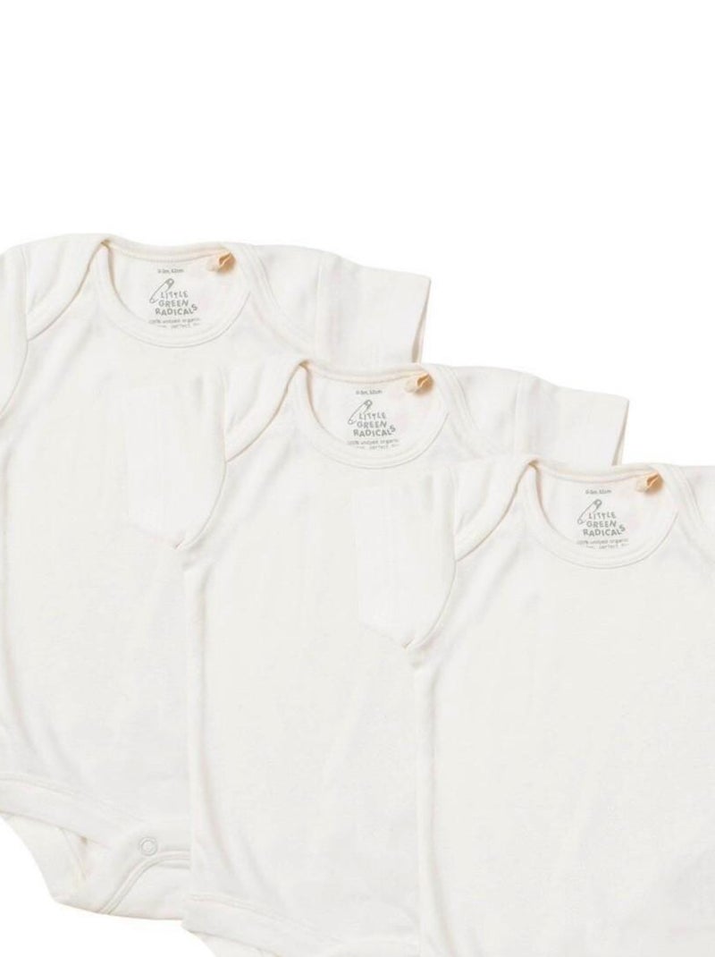 Pack 3 Bodies Bébé Manches Courtes Bio Blanc - Kiabi