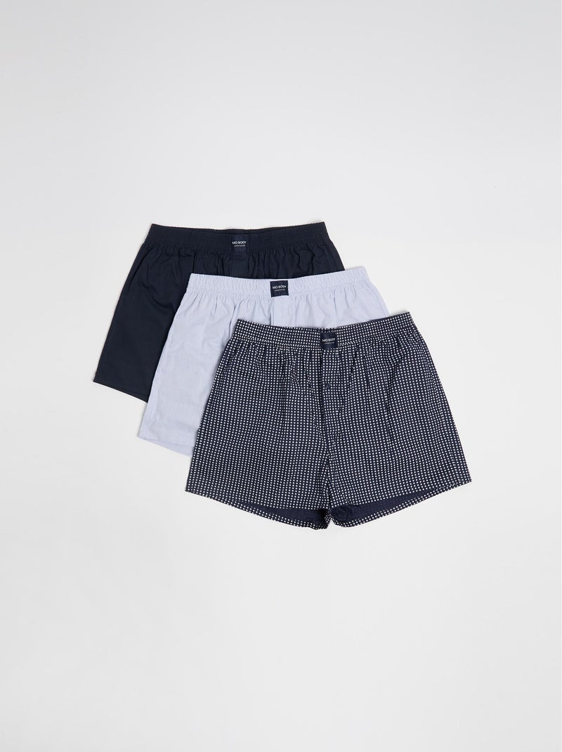 Pack 3 Boxers Bleu - Kiabi