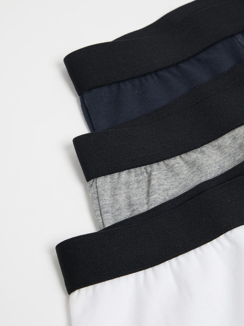 Pack 3 Boxers unis Blanc - Kiabi