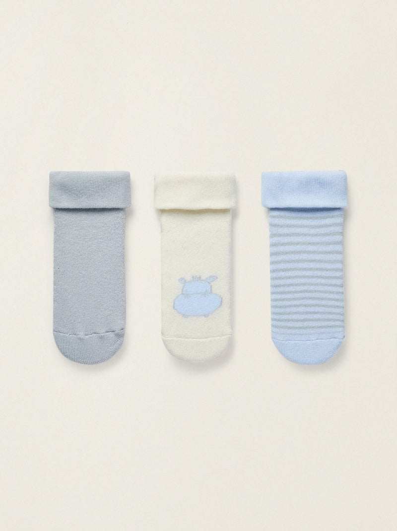 Pack 3 Chaussettes avec Revers pour Nouveau-Né et Bébé  EARLY BLOOM Multicolore - Kiabi
