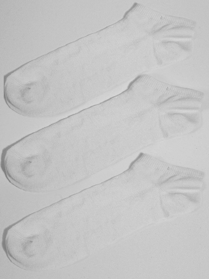 Pack 3 Chaussettes courtes Kebello Blanc Blanc - Kiabi