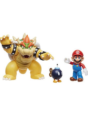 Pack 3 Figurines Mario Vs Bowser Lava Battle - Jakks Pacific