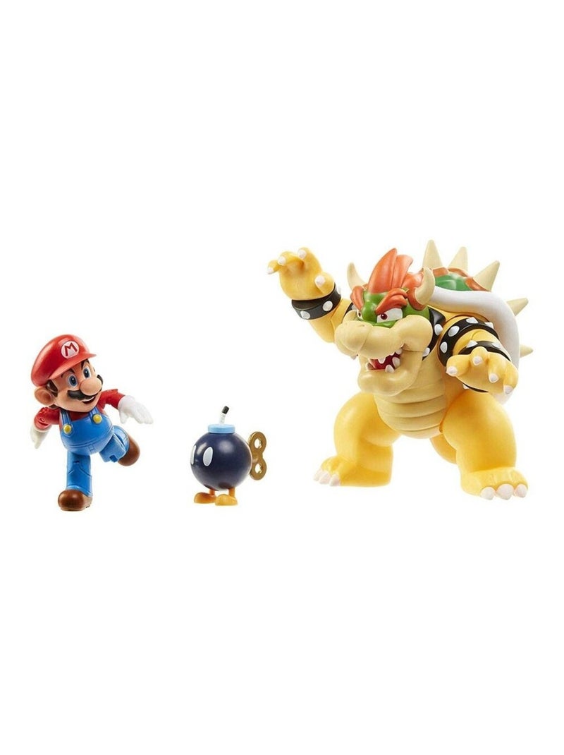 Pack 3 Figurines Mario Vs Bowser Lava Battle - Super Mario Multicolore - Kiabi