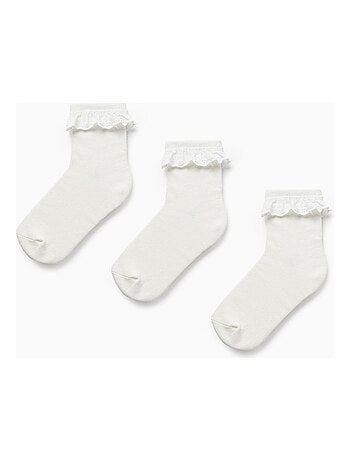 Pack 3 Paires de Chaussettes avec Broderie Anglaise pour Fille  ESSENTIALS LINE