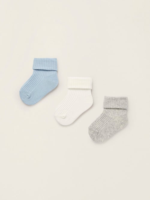Pack 3 Paires de Chaussettes Côtelées - Kiabi