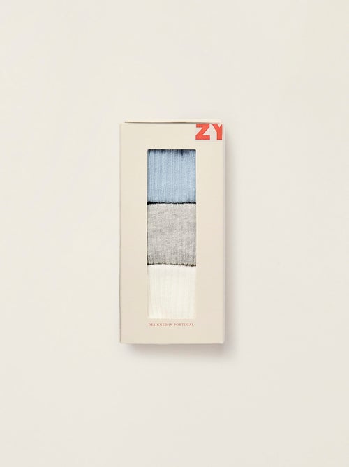 Pack 3 Paires de Chaussettes Côtelées - Kiabi